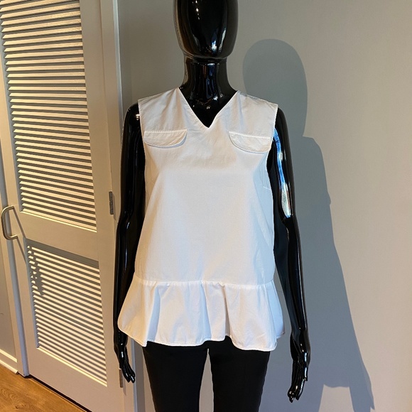 Marni white sleeveless v-neck top tunic blouse size IT42 US6 M - Picture 1 of 14